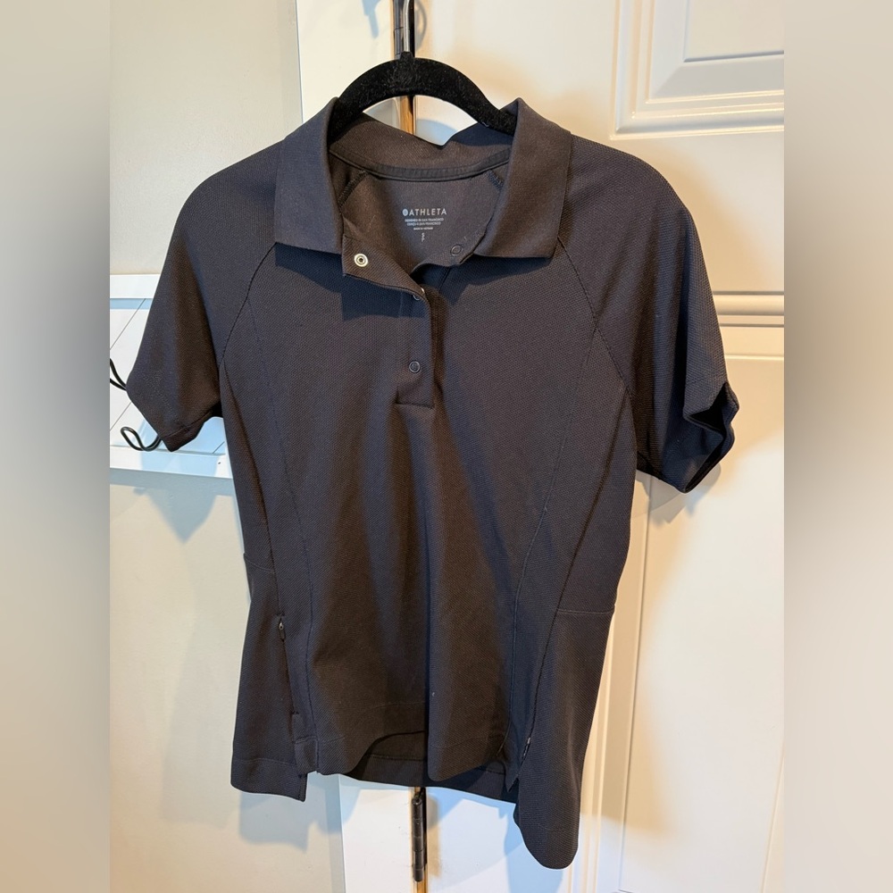 Athleta Women's Black Polo Shirt